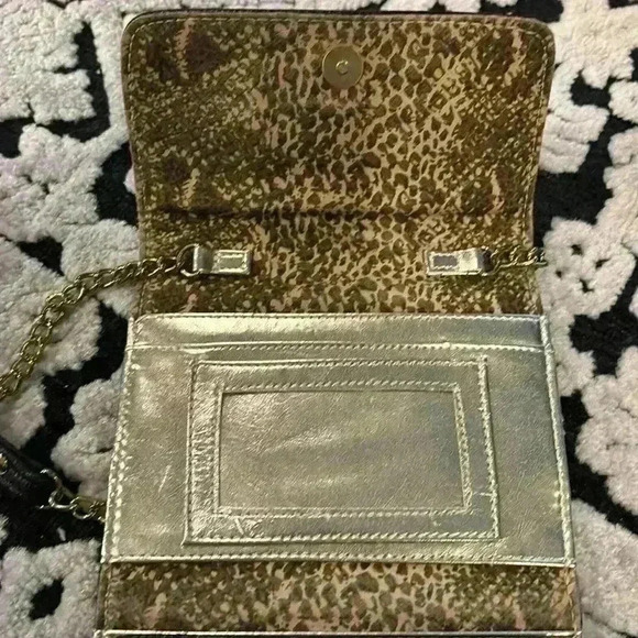Steve Madden Black Mini Purse Chain And Faux Leather Strap Animal Print  Inside - Picture 4 of 5